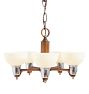 Vintage Art Deco Chandelier Streamline 5 Light Cup Shades