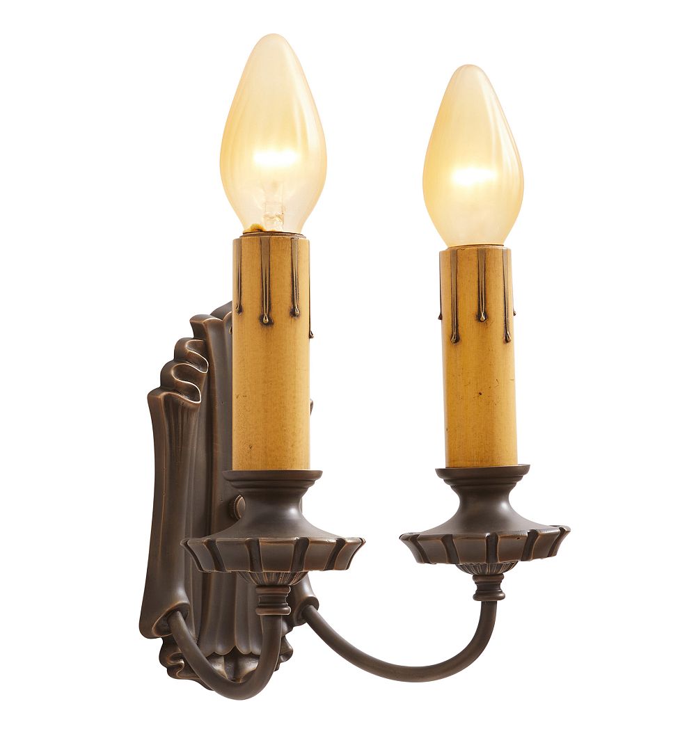 Vintage Classical Revival Double Sconces Set of 4 Candle by Rejuvenation