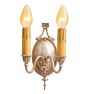 Vintage Colonial Revival Double Sconces Silver Set of 5