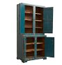 Vintage Early Painted Blue Step Back Cupboard