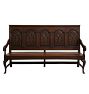 Vintage English Ornate Carved Wood Bench