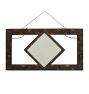 Vintage Japanned Wall Mirror with Hooks