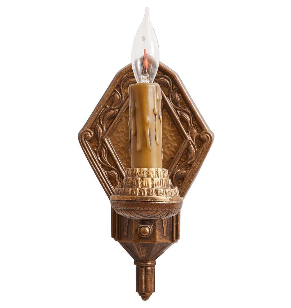 Vintage Pair Art Deco Sconce Brass by Rejuvenation