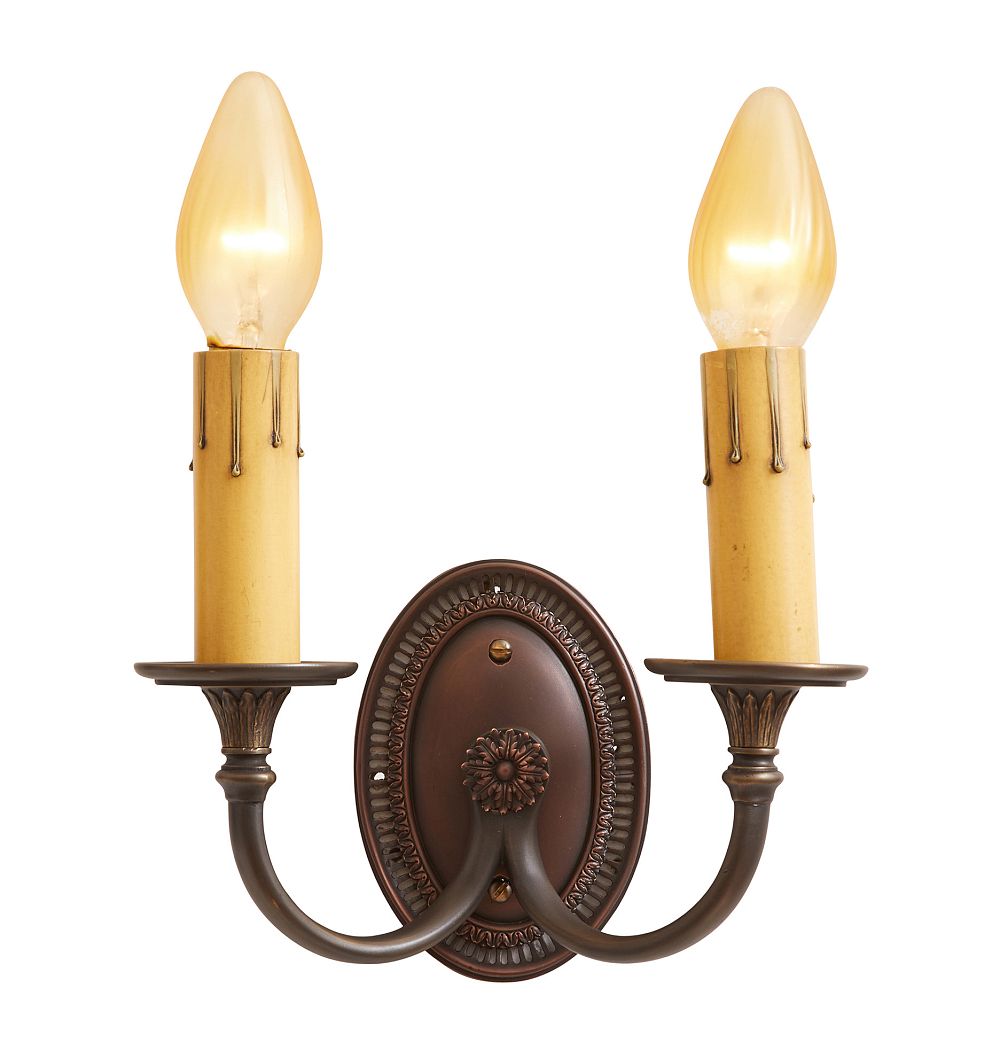 Vintage Pair Traditional Sconce Double Candle Light by Rejuvenation