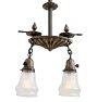 Vintage Pendant Colonial Revival 2 Light Womans Face
