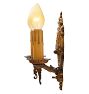 Vintage Romance Revival Double Sconces Coat of Arms Set of 4 Brass