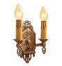 Vintage Set Art Deco Sconce One Double and Three Singles Light Candle