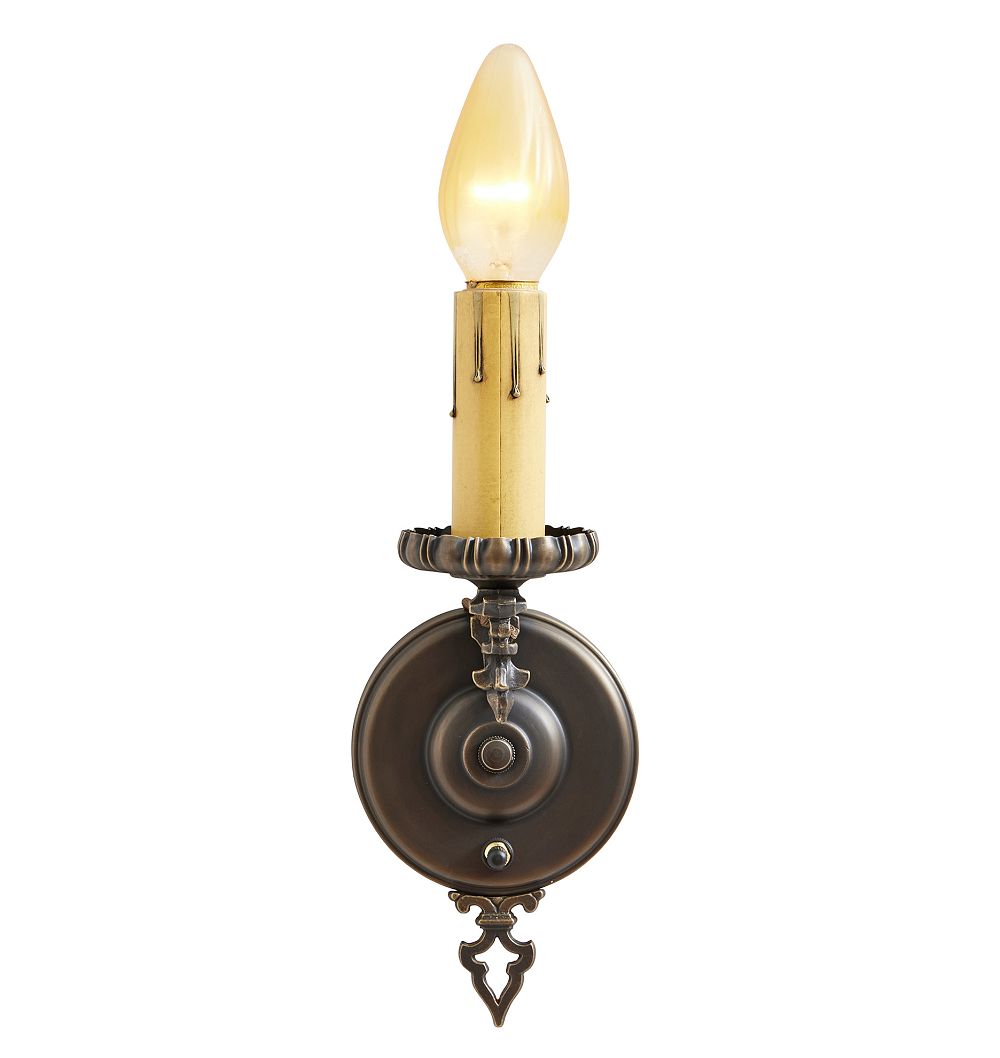 Vintage Set of 3 Spanish Revival Sconce Single Light Candle by Rejuvenation