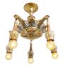 Vintage Classical Revival Chandelier 5 Light Bare Bulb