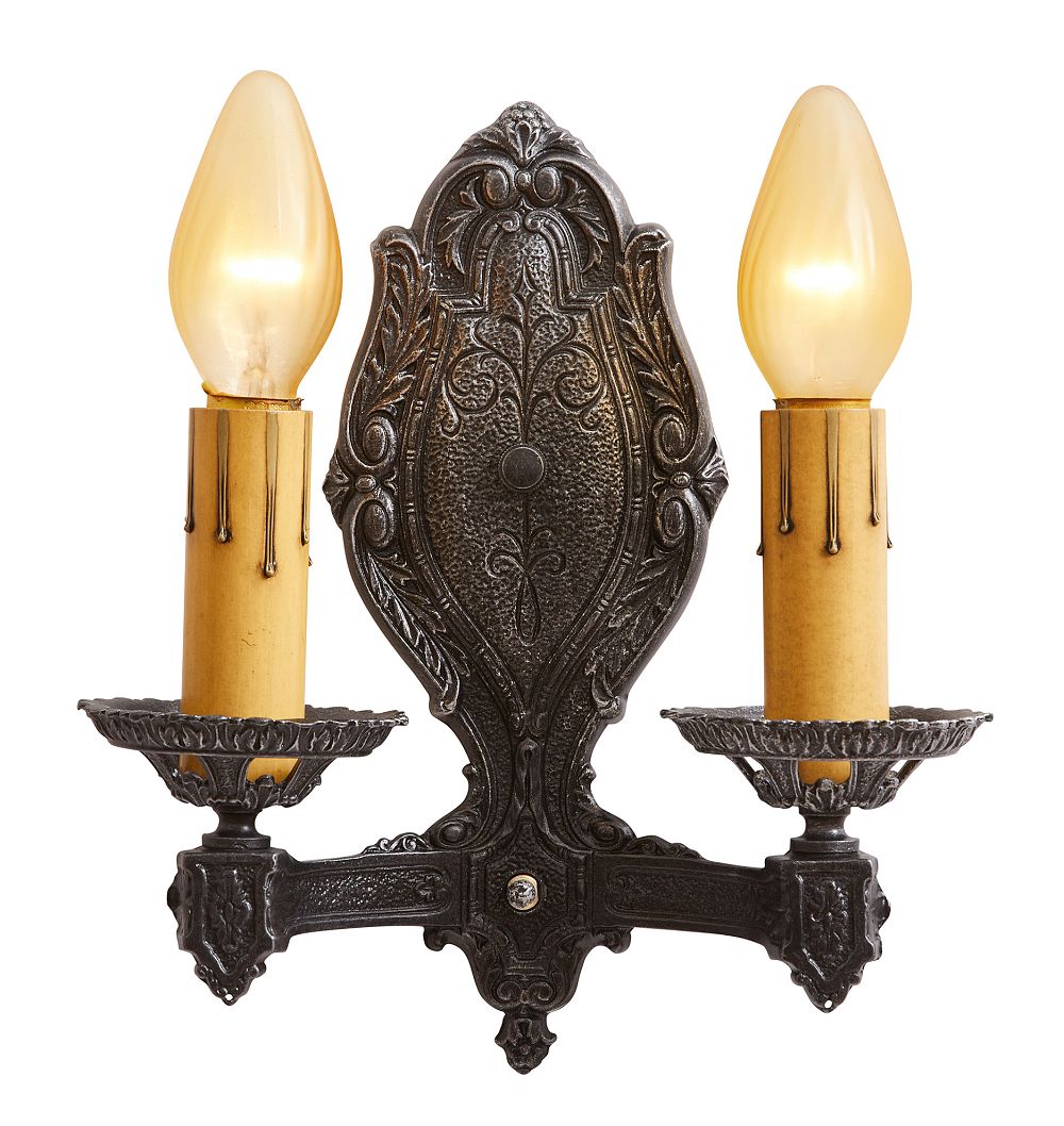 Vintage Classical Revival Double Sconce Pair of 2 Candle by Rejuvenation