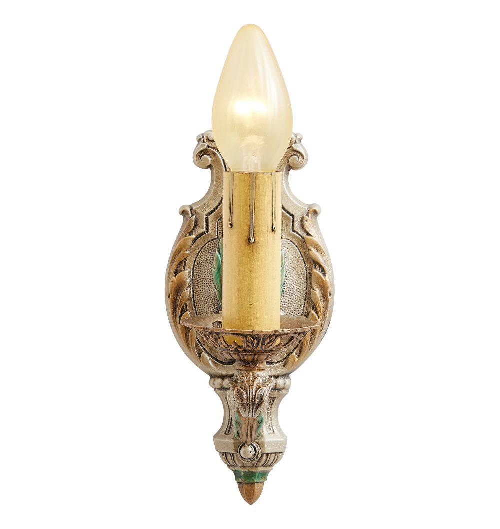 Vintage Classical Revival Sconce Pair Candle Painted by Rejuvenation