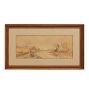 Vintage Painting of Landscape with Scenic River