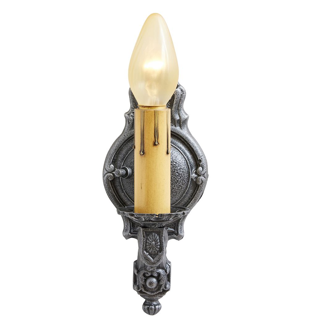 Vintage Pair Victorian Sconce Single Candle Light by Rejuvenation