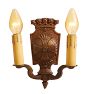 Vintage Revival Double Sconce Hammered Bronze Pair of 2