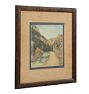 Vintage Painting of Landscape with Scenic River
