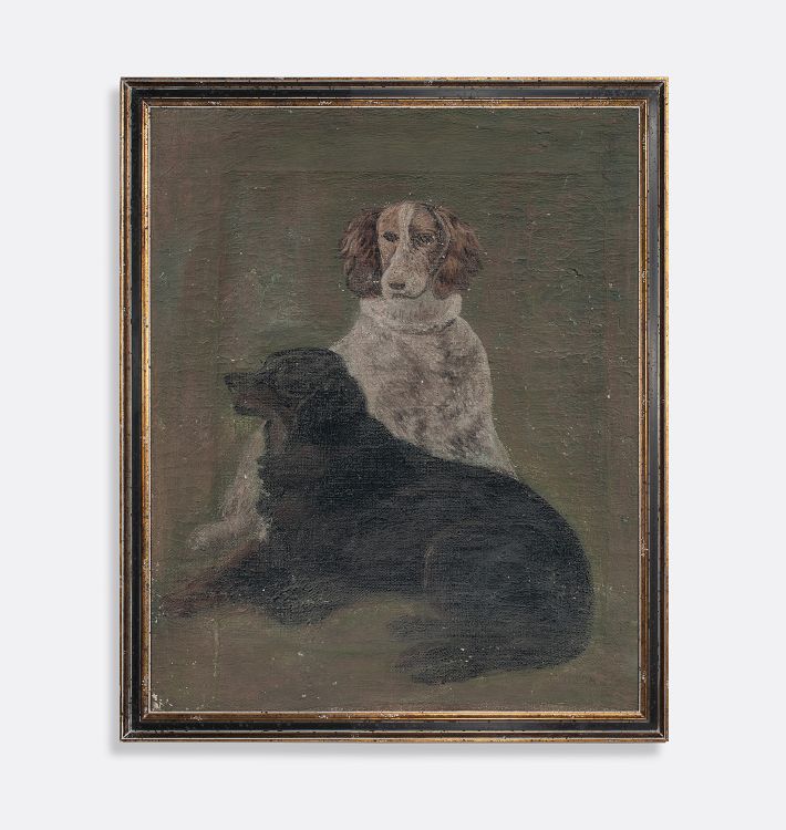 Portrait Of A Greyhound And A Partridge Dog Reproduction Wall Art
