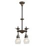 Vintage Pendant Colonial Revival 2 Light Lions Head