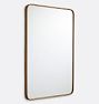 Open Box: Rounded Rectangle Metal Framed Mirror (24"W x 36"H), French Cleat - Heritage Brass