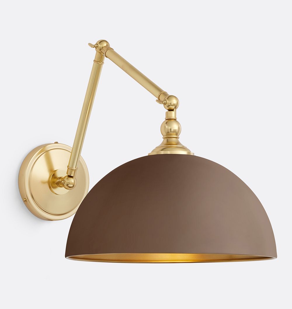 Theo Articulating Sconce, Painted Brass Shades by Rejuvenation