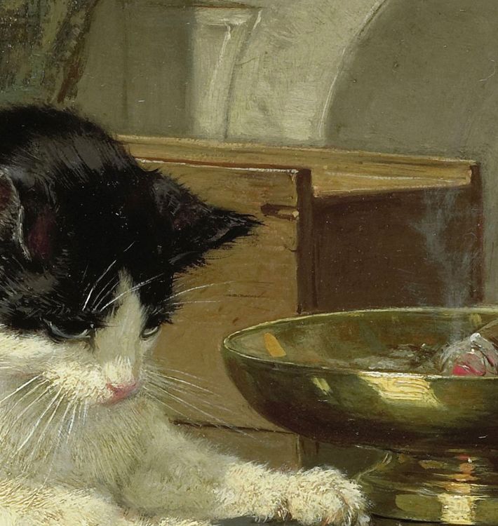 Cat at Play by Henriëtte Ronner Framed Reproduction Wall Art Print