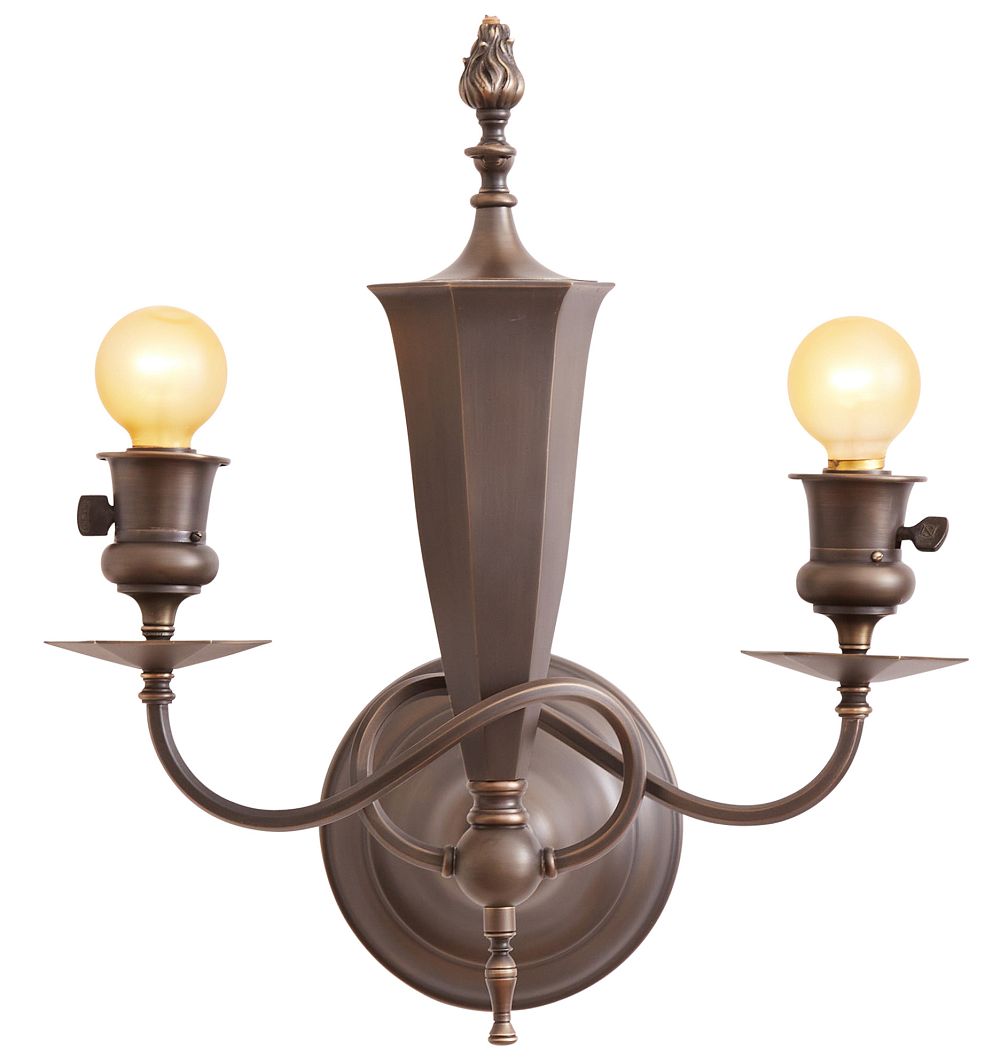 Pair of Antique Arts & Crafts Double Sconces by Rejuvenation