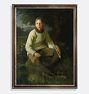 The Boy With The Arrow Framed Reproduction Wall Art Print, 23" x 29" - Antique Wood Cap Frame