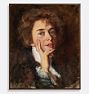 Self-Portrait of Jabot Framed Reproduction Wall Art Print, 39" x 47" - Walnut Finished Wood Float Frame