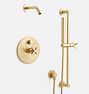 West Slope Pressure Balanced Shower Set with Handshower, Bar Mount - Aged Brass