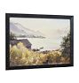 Vintage Watercolor Lakehouse Landscape by Janette Shumaker 1960
