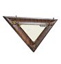 Vintage Victorian Triangular Wall Mirror with 3-Hooks