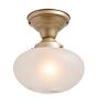 Flush Mount with Vintage Wheel Cut Shade
