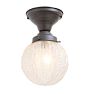 Flush Mount with Vintage Pressed Beaded Shade