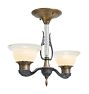 Vintage Art Deco Chandelier with Fluted Column Detail