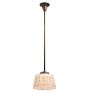 Vintage Classical Revival Pendant with Floral Painted Shade