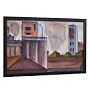 Vintage Watercolor Industrial Cityscape by Chris Donaugh 1967