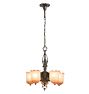Vintage Art Deco  Ornate Chandelier with Amber Frosted Shades