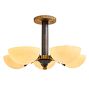 Vintage Art Deco Streamlined Chandelier with Cup Shades