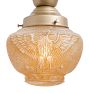 Flush Mount with Vintage Amber Eagle Pressed Shade