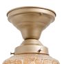 Flush Mount with Vintage Amber Eagle Pressed Shade