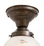 Flush Mount with Vintage Etched Grape Shade