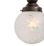 Flush Mount with Vintage Etched Grape Shade