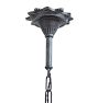 Vintage Art Deco Cast Iron Chandelier with Slipper Shades  and Bottom Diffuser