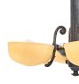 Vintage Art Deco Cast Iron Chandleier with Cup Shades