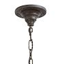 Vintage Art Deco Cast Iron Chandleier with Two Tone Scrollwork