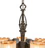 Vintage Art Deco  Ornate Chandelier with Amber Frosted Shades