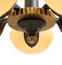 Vintage Art Deco Streamlined Chandelier with Cup Shades