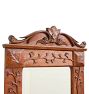Vintage art Nouveau Carved Oak 2 Piece Mirror with Shelf