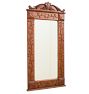 Vintage art Nouveau Carved Oak 2 Piece Mirror with Shelf