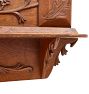 Vintage art Nouveau Carved Oak 2 Piece Mirror with Shelf