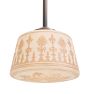 Vintage Classical Revival Pendant with Floral Painted Shade